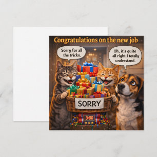 Gefeliciteerd met de nieuwe baan, grappige begroet kaart