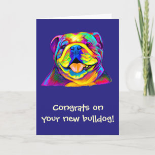 Gefeliciteerd met de nieuwe Bulldog in kleur Kaart