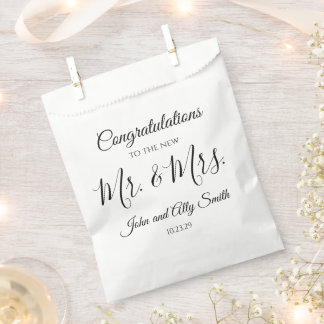 Gefeliciteerd met de nieuwe Mr. & Mrs. Favor tasse Bedankzakje