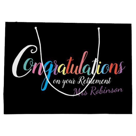 Gefeliciteerd met de pensionering van leraren groot cadeauzakje (Achterkant)