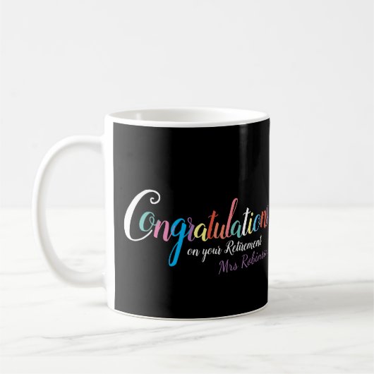 Gefeliciteerd met de pensionering van leraren koffiemok (Links)