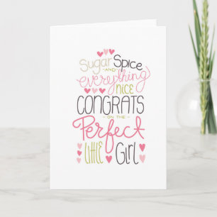 Gefeliciteerd met de perfecte kleine meisje geboor kaart