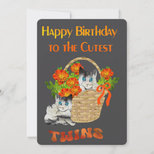 Gefeliciteerd met de Schattigste Tweeling Feestdagenkaart
