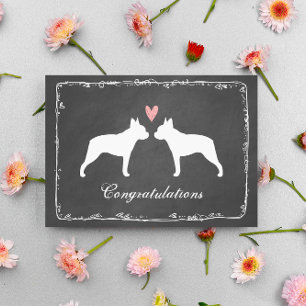 Gefeliciteerd met de trouwerij van Boston Terriers Kaart