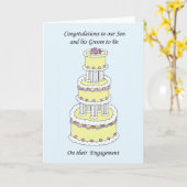 Gefeliciteerd met de verloving van zoon en aanstaa kaart (Gele Bloem)