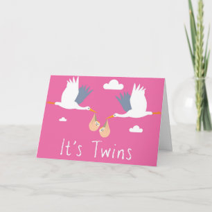 Gefeliciteerd met de vogelkaart (Girl Twins) Kaart