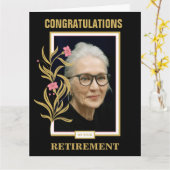 Gefeliciteerd met de zwarte aangepaste fotokorting kaart (Gele Bloem)