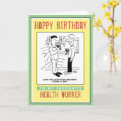 Gefeliciteerd met een zorgwerker kaart (Gele Bloem)