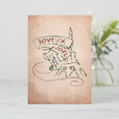 Gefeliciteerd met Eiffel Tower Christmas Card Feestdagenkaart (Staand voorkant)