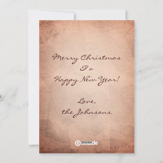 Gefeliciteerd met Eiffel Tower Christmas Card Feestdagenkaart (Achterkant)