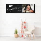 Gefeliciteerd met Elegant Photo Afstuderen Spandoek (Insitu)