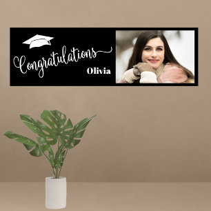 Gefeliciteerd met Elegant Photo Afstuderen Spandoek