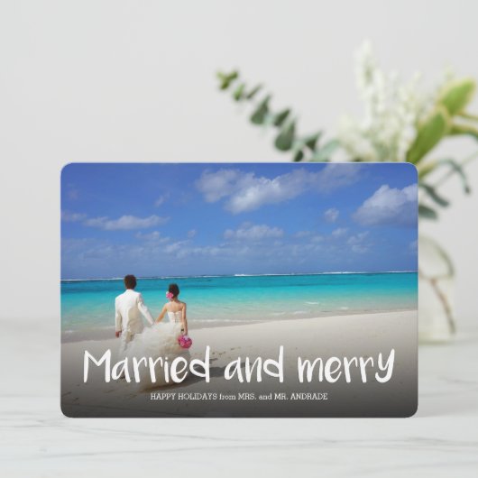 Gefeliciteerd met feestdag Foto eerste kerstmis Mo Kaart (Staand voorkant)