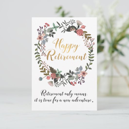 Gefeliciteerd met fijne pensionering met cadeautje bedankkaart (Staand voorkant)