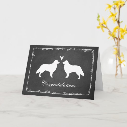 Gefeliciteerd met flatcoate Retrievers bruiloft Kaart (Gele Bloem)
