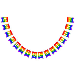 Gefeliciteerd met Gay Pride Rainbow Bunting Banner