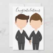 Gefeliciteerd met Gay Weddenschap Twee Mannen op T Kaart (Voorkant)