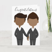 Gefeliciteerd met Gay Wedding African American Man Kaart (Voorkant)