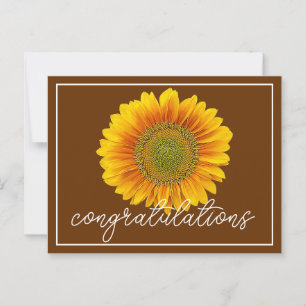 Gefeliciteerd met Gele Sunflower Brown Background Briefkaart