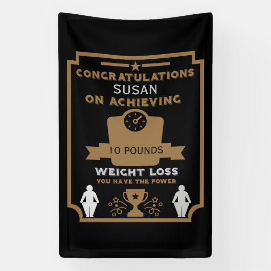 Gefeliciteerd met gewichtsverlies spandoek (Verticaal)