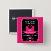 Gefeliciteerd met gewichtsverlies vierkante button 5,1 cm (Voorkant /achterkant)