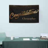 Gefeliciteerd met Gold Confetti op Black Spandoek (Beurs)