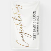Gefeliciteerd met Gold Handwriting Typografie Spandoek (Verticaal)