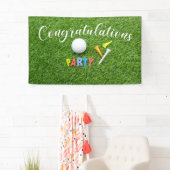 Gefeliciteerd met golf woord feestje  spandoek (Insitu)