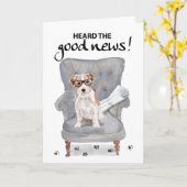 Gefeliciteerd met Good News Dog met de krant Kaart (Gele Bloem)