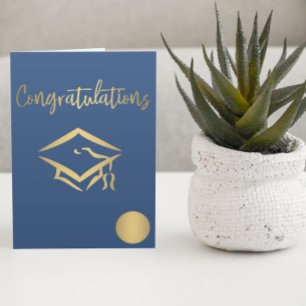 Gefeliciteerd met Gradupverpakking Gold Seal Metal Kaart