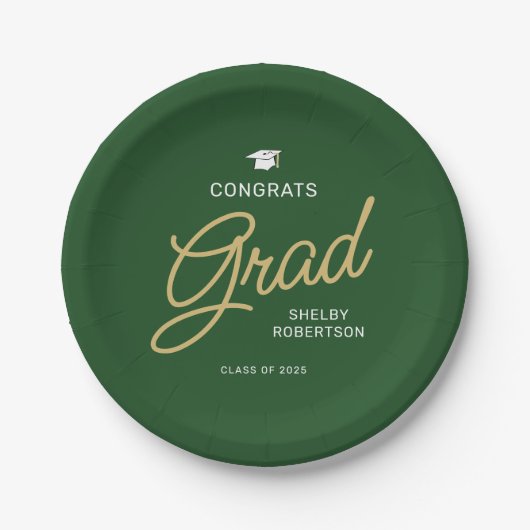 Gefeliciteerd met het Afstudeerder Modern Script G Papieren Bordje (Voorkant)