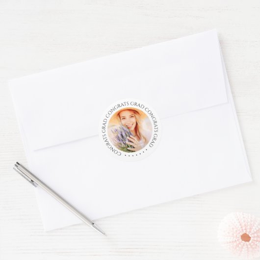 Gefeliciteerd met het Afstudeerders van Simple Mod Ronde Sticker (Envelop)