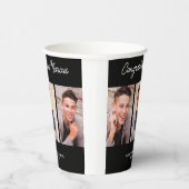 Gefeliciteerd met het Afstuderen Black 3 Photo Par Papieren Bekers (Rechts)