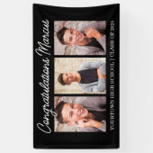 Gefeliciteerd met het Afstuderen Black 3 Photo Par Spandoek (Verticaal)