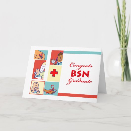 Gefeliciteerd met het Afstuderen, BSN Degree, Nurs Kaart (Voorkant)