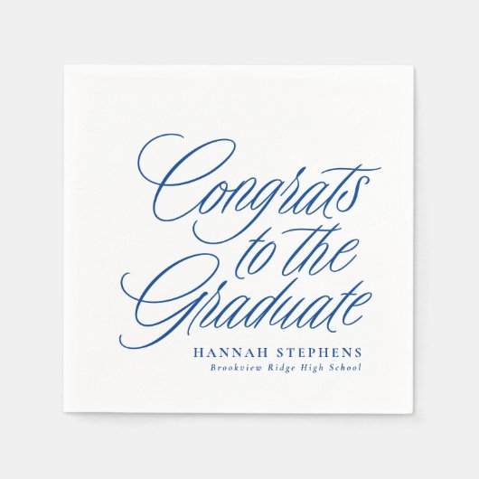 Gefeliciteerd met het afstuderen klassieke blauw a servet (Voorkant)