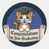 Gefeliciteerd met het afstuderen ronde sticker (Voorkant)