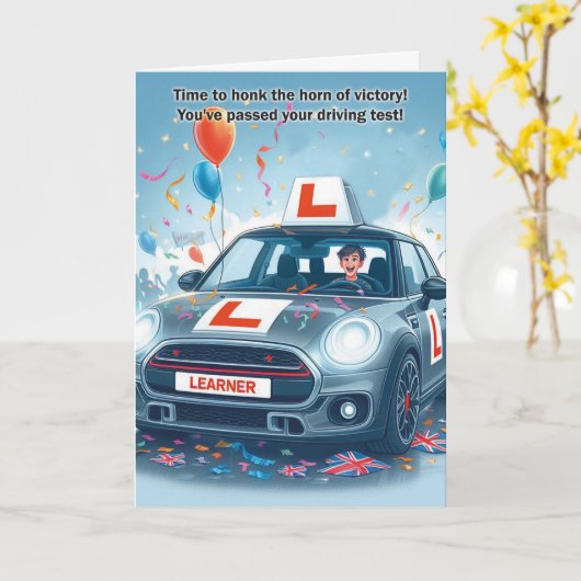 Gefeliciteerd met het behalen van het rijexamen (m kaart (Gele Bloem)