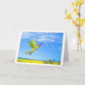 Gefeliciteerd ,met het behalen van je vleugels kaart (Gele Bloem)