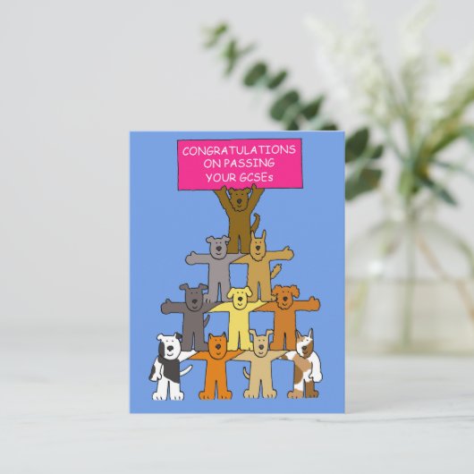 Gefeliciteerd met het behalen van uw GCSE's. Briefkaart (Staand voorkant)
