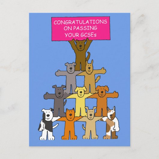 Gefeliciteerd met het behalen van uw GCSE's. Briefkaart (Voorkant)
