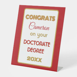 Gefeliciteerd met het doctoraat! Persoonlijk  Reclamebord Met Voetstuk