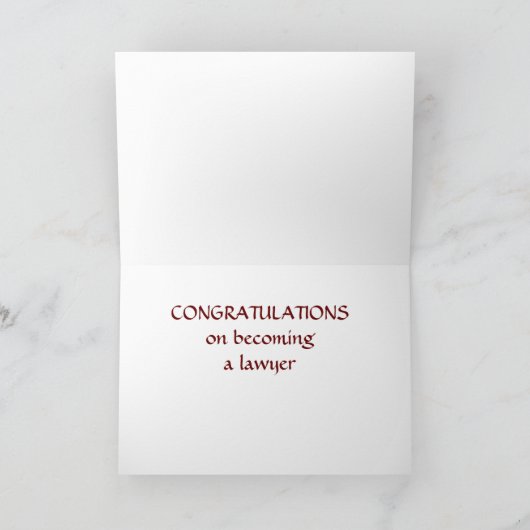 GEFELICITEERD MET HET FEIT DAT JE ADVOCAAT BENT GE KAART (Binnen)