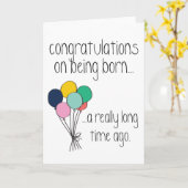 Gefeliciteerd met het feit dat je geboren Funn Bir Kaart (Gele Bloem)