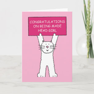 Gefeliciteerd met het feit dat je Head Girl bent g Kaart