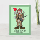 Gefeliciteerd met het feit dat u een Vrouw Soldaat Kaart (Voorkant)