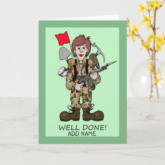 Gefeliciteerd met het feit dat u een Vrouw Soldaat Kaart (Gele Bloem)
