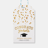 Gefeliciteerd met het gouden en witte Afstuderen A Cadeaulabel (Voorkant)