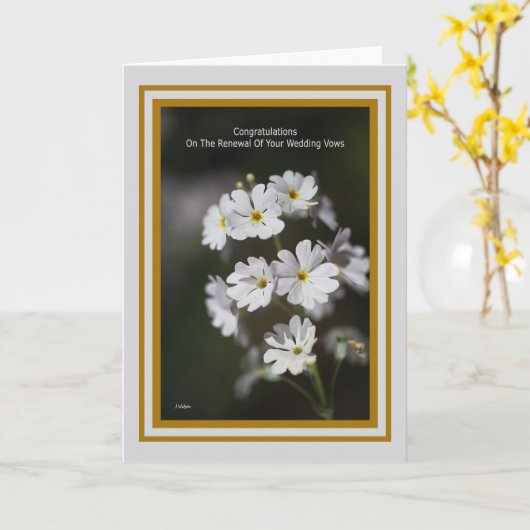 Gefeliciteerd met het hernieuwen van uw huwelijksg kaart (Gele Bloem)