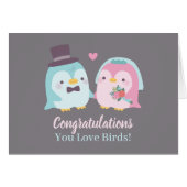 Gefeliciteerd met het huwelijk Penguin Groom en Br (Voorkant Horizontaal)